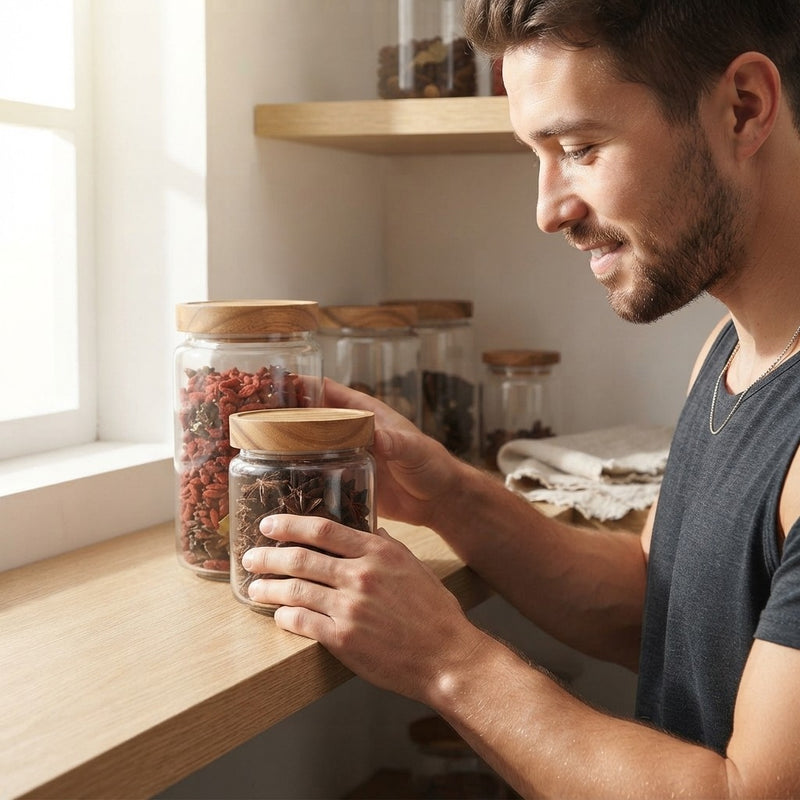Glass Airtight Kitchen Storage Jar